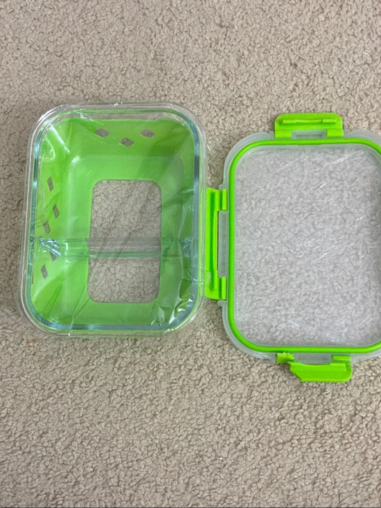 Other - Green Plastic Storage Container with Lid - Home Organization